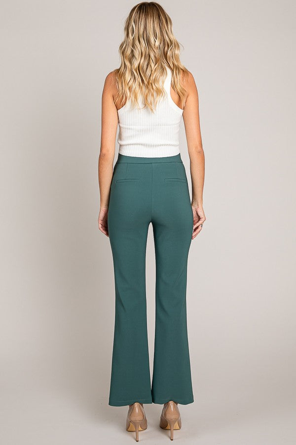 Twill French Seam Boot Cut Trousers