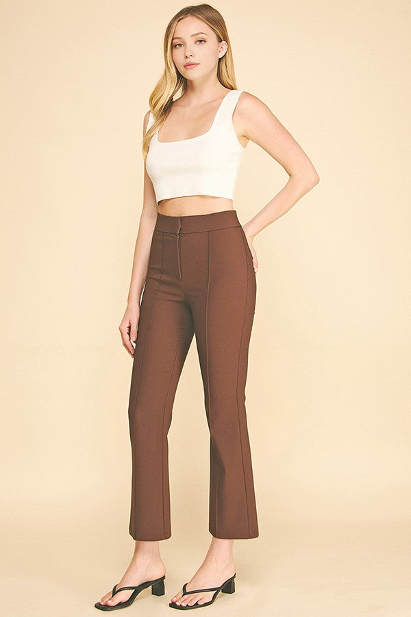 Twill French Seam Boot Cut Trousers