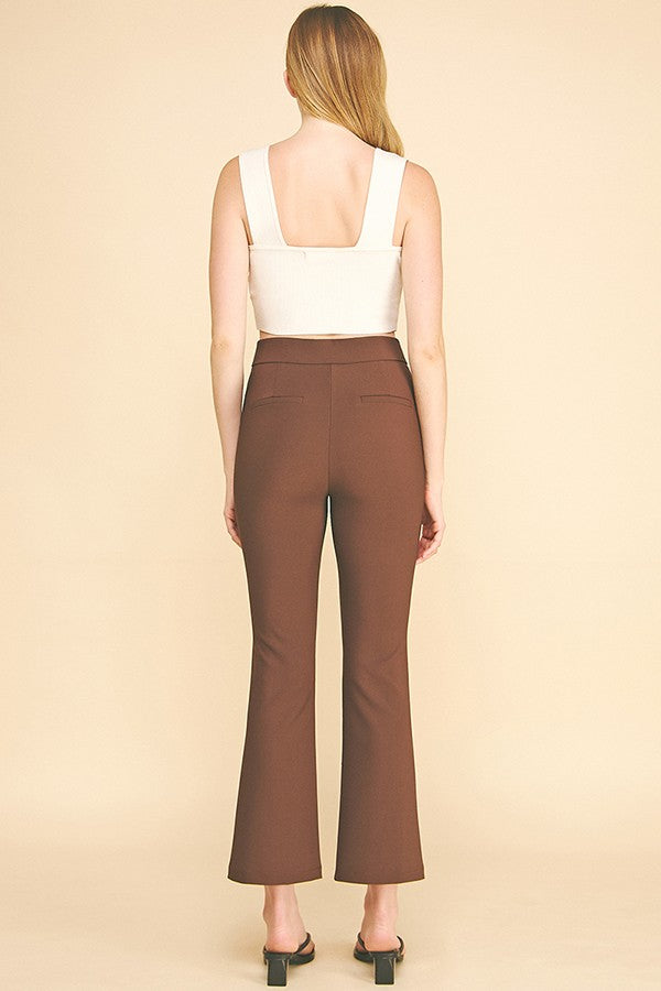 Twill French Seam Boot Cut Trousers