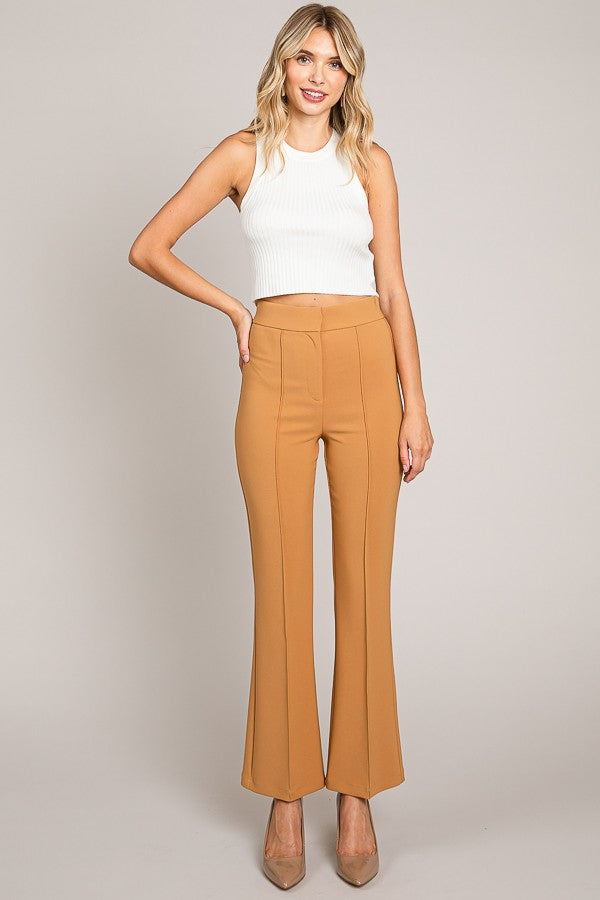 Twill French Seam Boot Cut Trousers