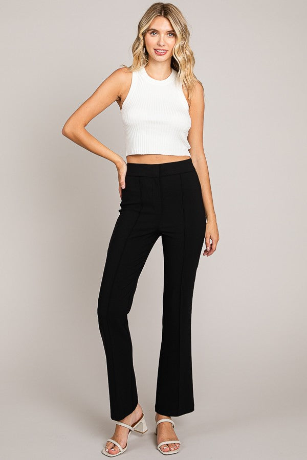 Twill French Seam Boot Cut Trousers