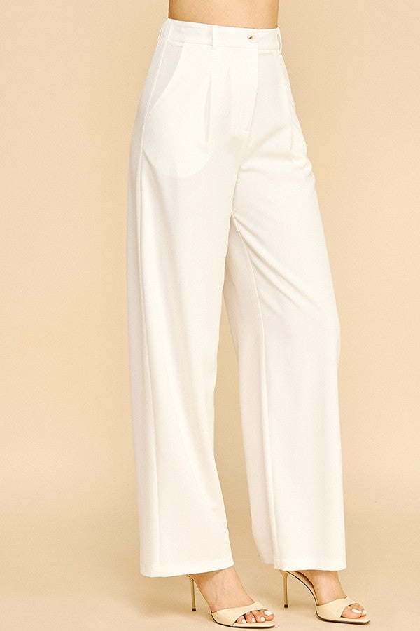 Denim Straight Wide Leg Trousers Pants