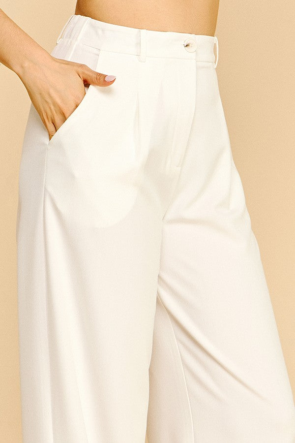 Denim Straight Wide Leg Trousers Pants