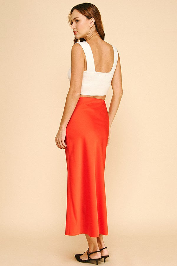 Satin Basic Maxi Skirt