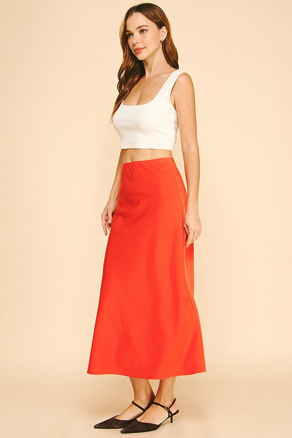 Satin Basic Maxi Skirt