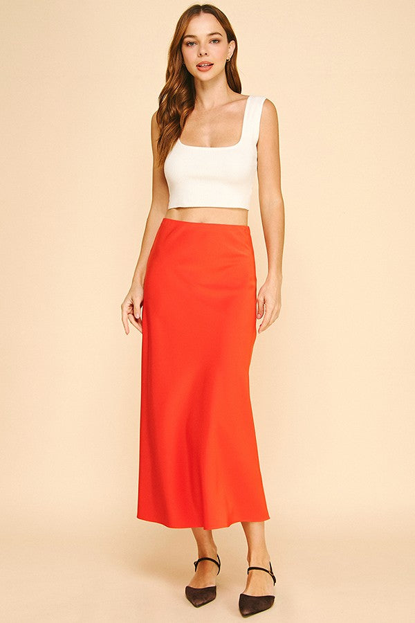 Satin Basic Maxi Skirt