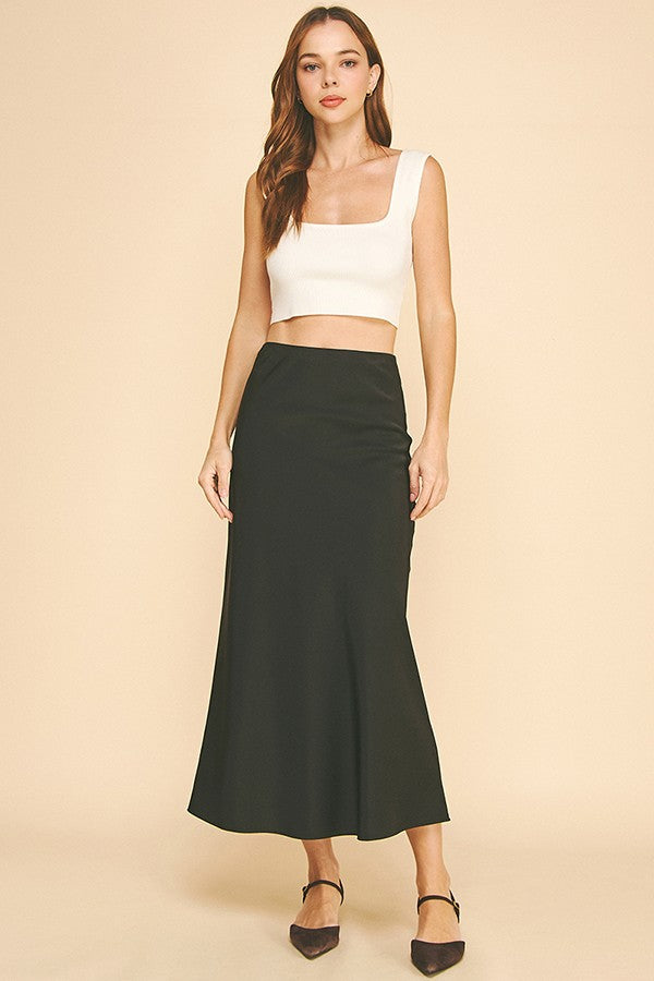Satin Basic Maxi Skirt