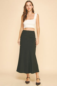 Satin Basic Maxi Skirt