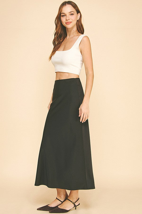 Satin Basic Maxi Skirt