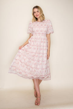 Eyelet Embroidered Midi Dress