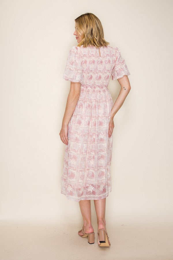 Eyelet Embroidered Midi Dress