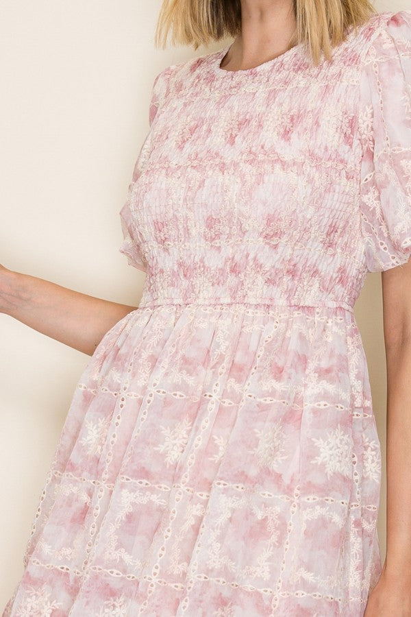Eyelet Embroidered Midi Dress