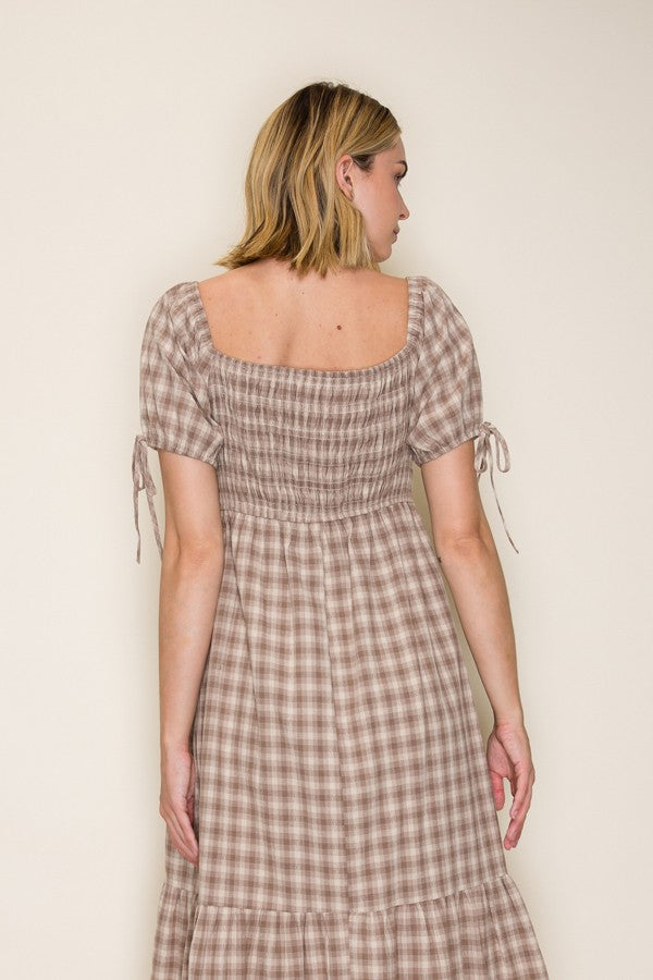 Sweetheart Gingham Midi Dress