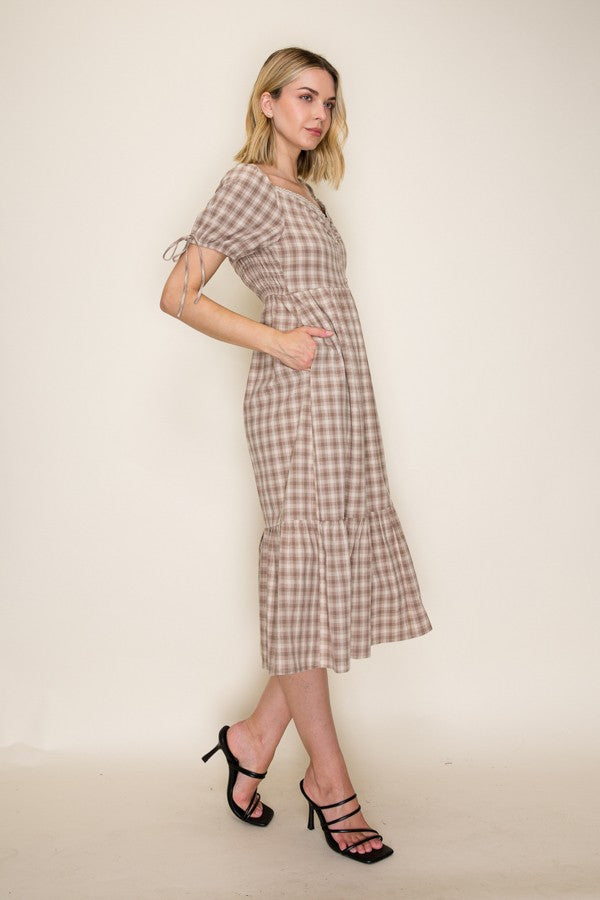 Sweetheart Gingham Midi Dress