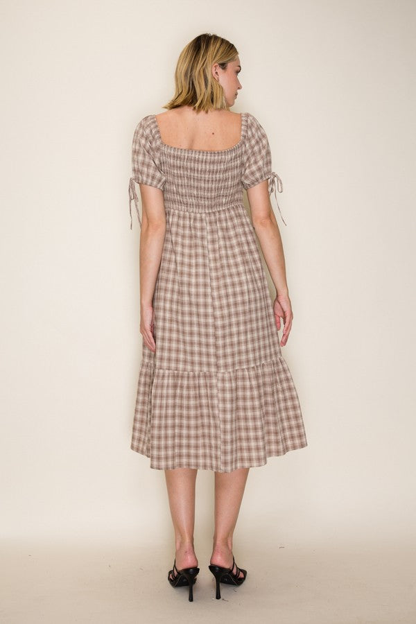Sweetheart Gingham Midi Dress