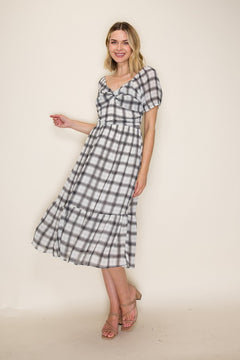 Plaid Sweetheart Midi Dress