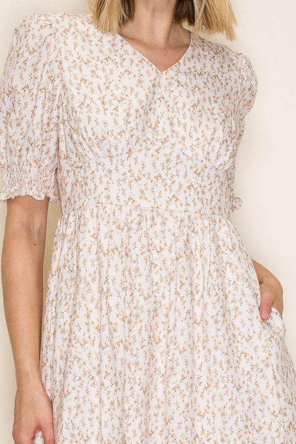Floral Empire Waist Midi Dress