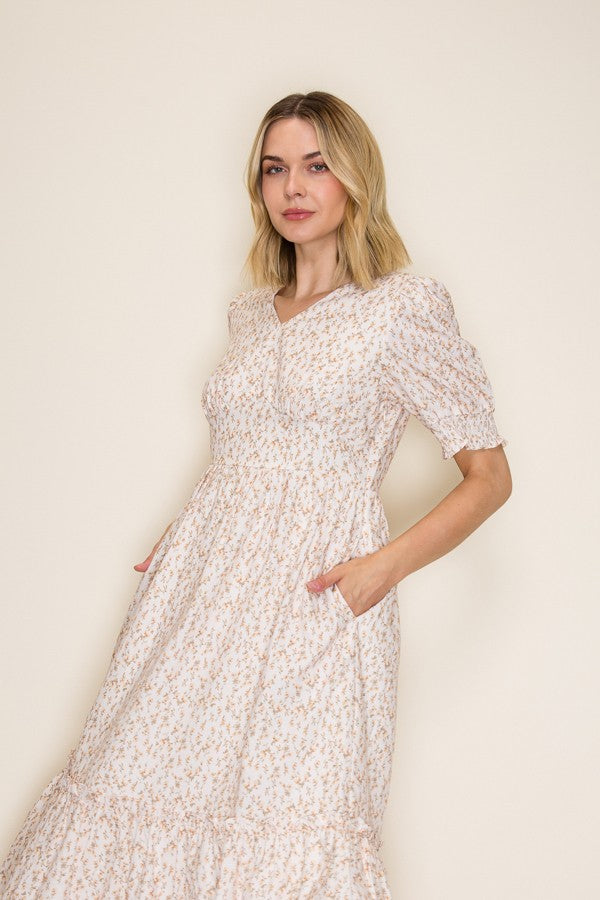 Floral Empire Waist Midi Dress
