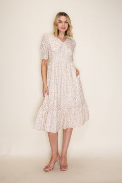 Floral Empire Waist Midi Dress