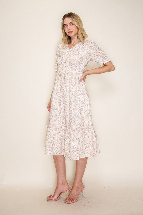 Floral Empire Waist Midi Dress