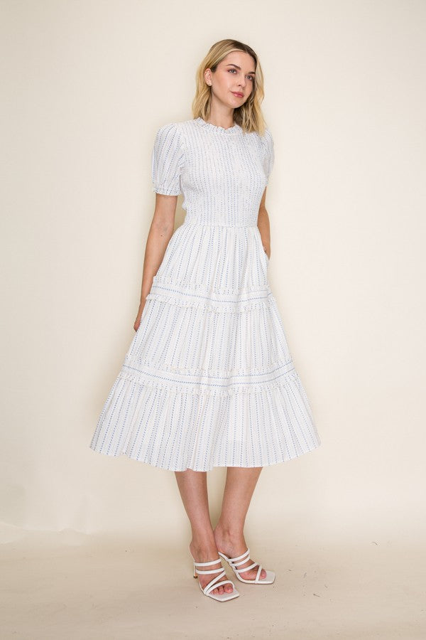Smocked Tiered Midi Dress