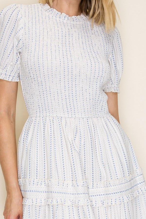 Smocked Tiered Midi Dress