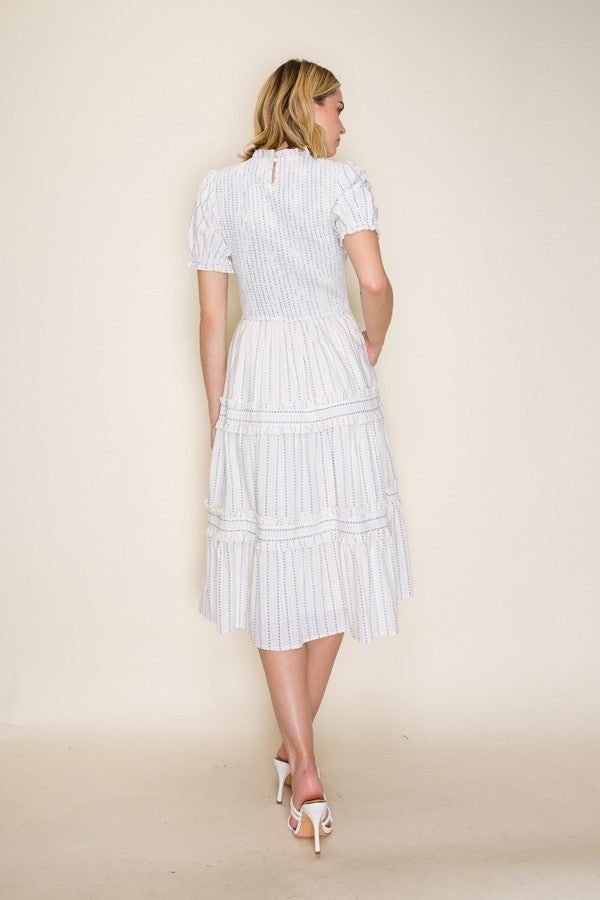 Smocked Tiered Midi Dress