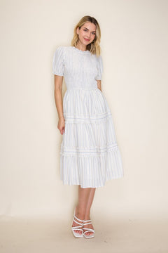 Smocked Tiered Midi Dress