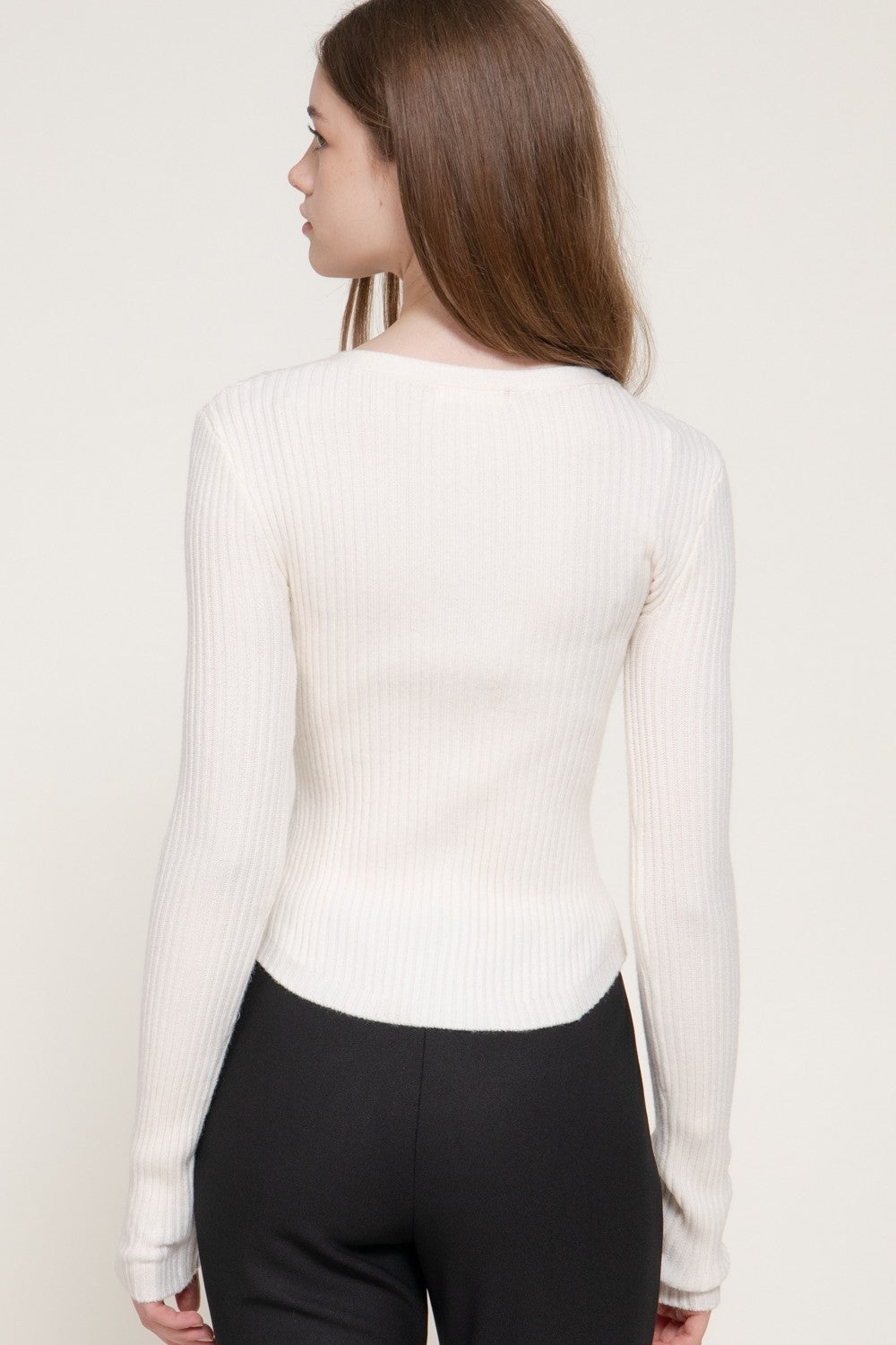 Long Slv V-neck Cardigan