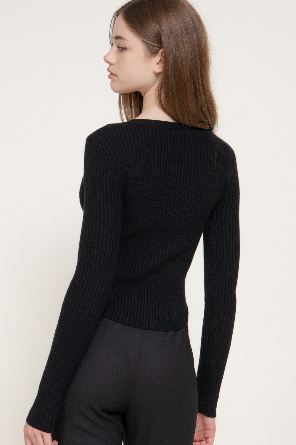 Long Slv V-neck Cardigan
