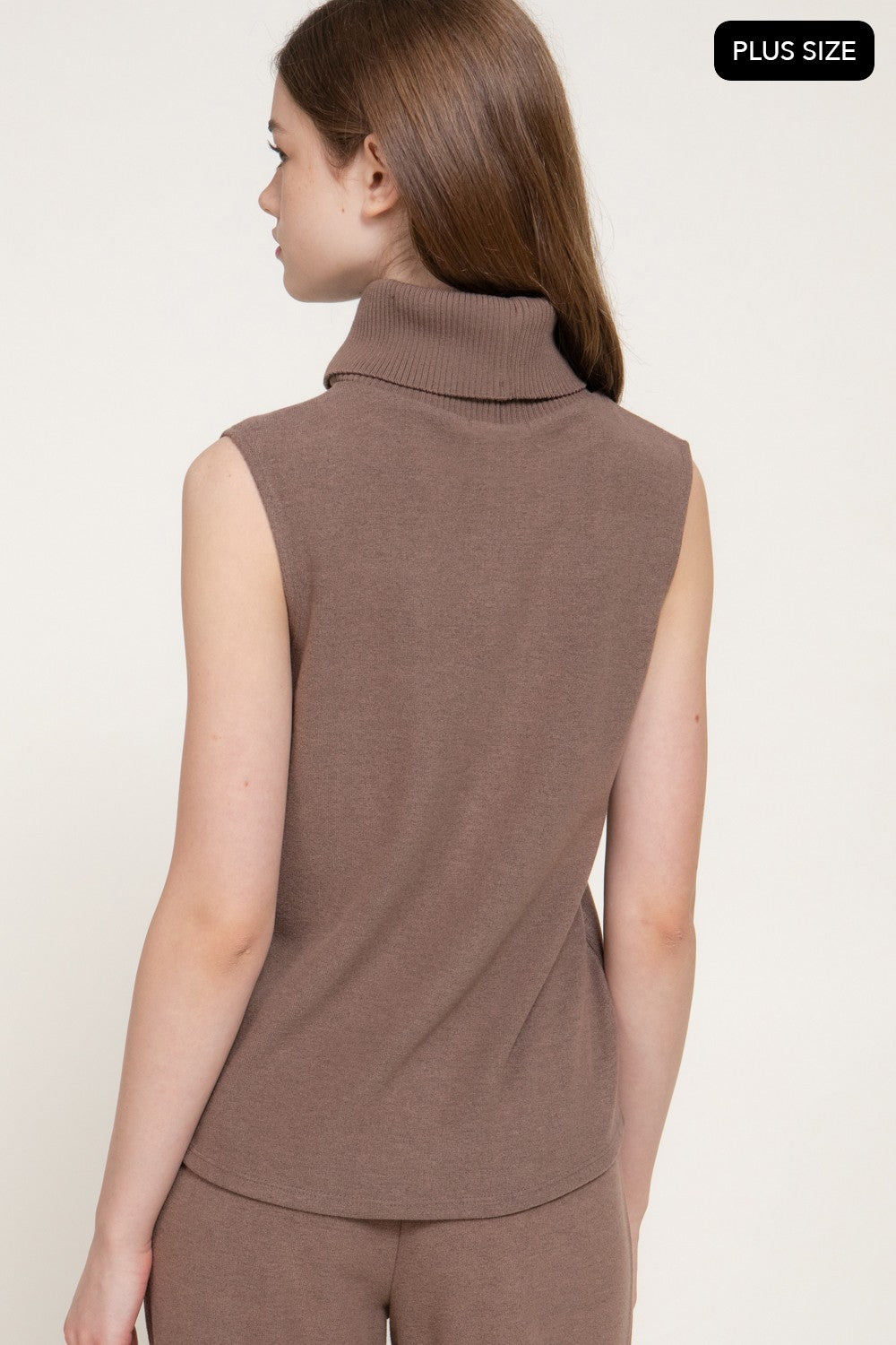 Sleeveless Turtle Neck Soft Knit Top