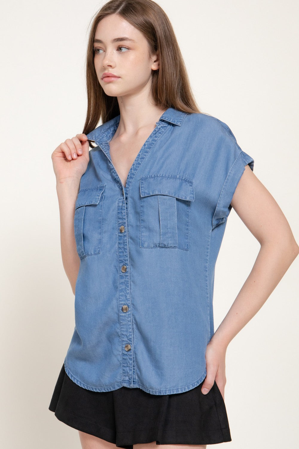Dolman Short Slv Tencel Shirt