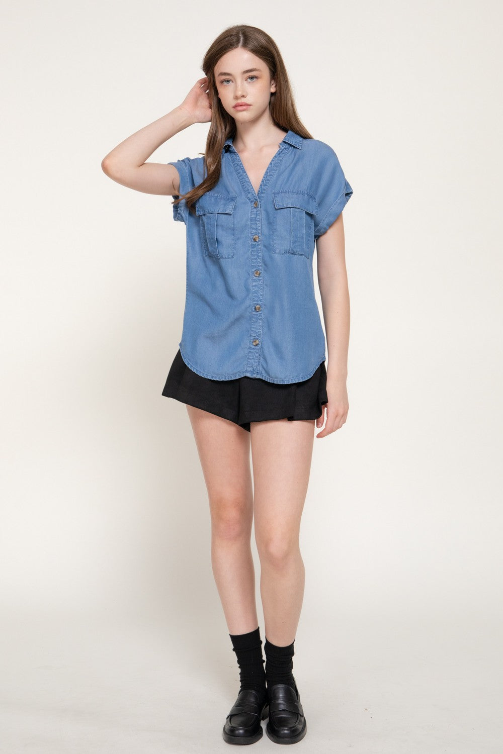 Dolman Short Slv Tencel Shirt