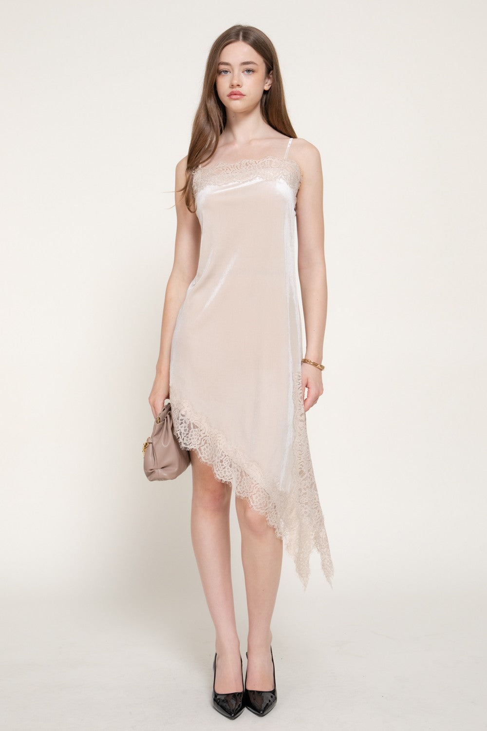 Asymmetrical Velvet Mini Dress