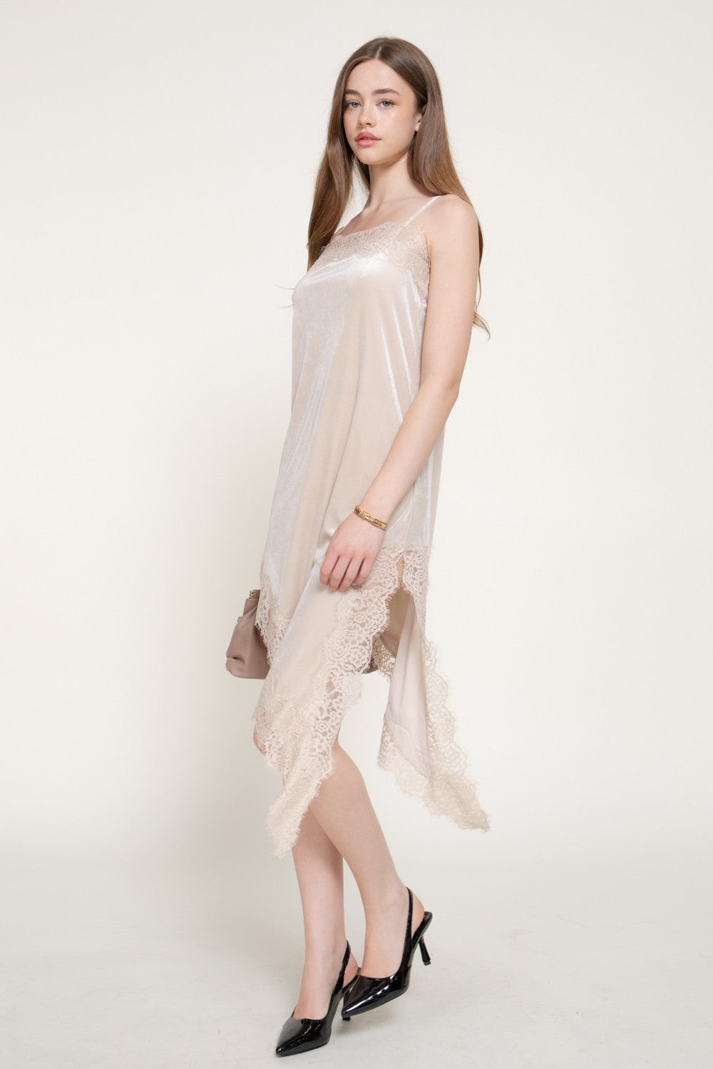 Asymmetrical Velvet Mini Dress