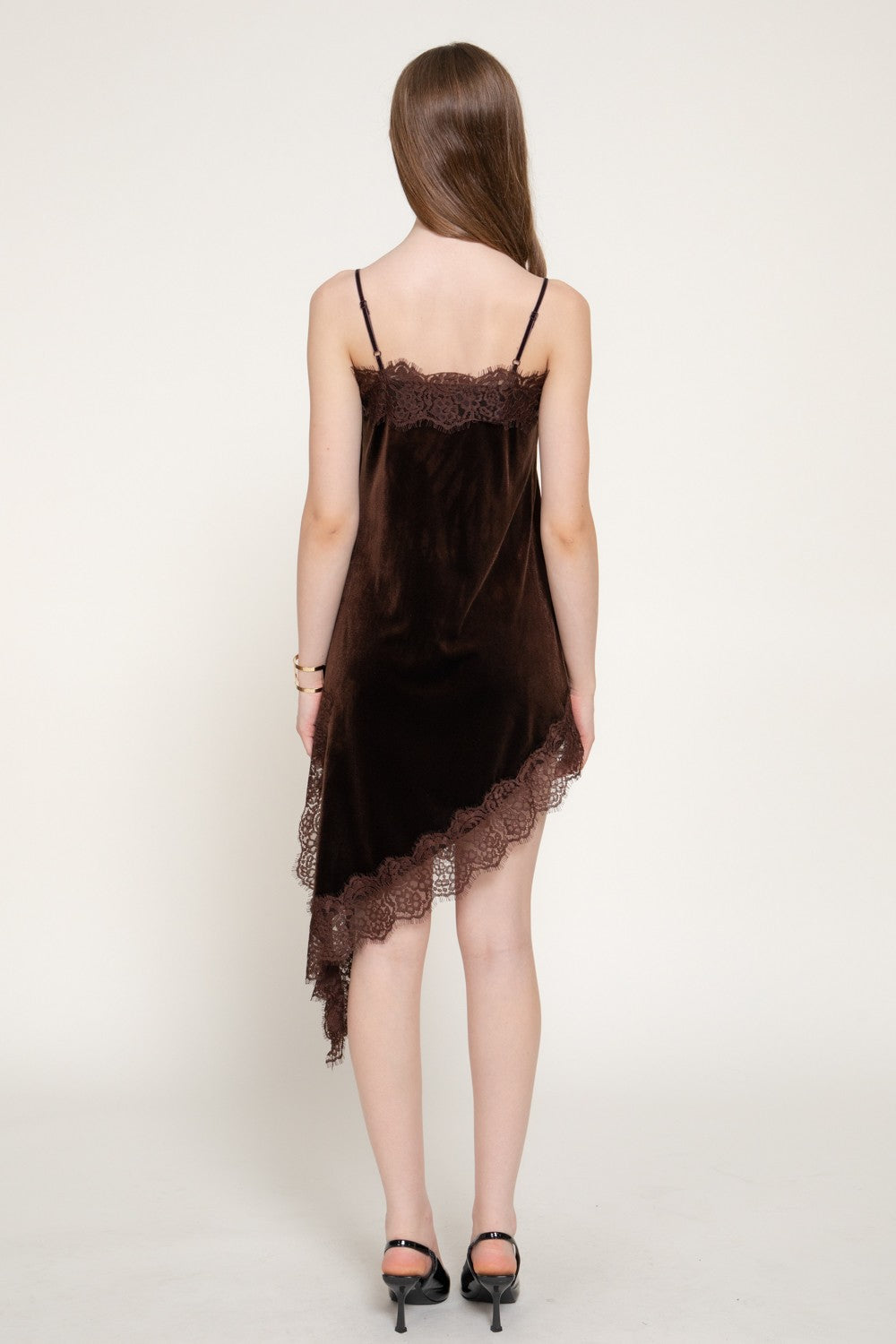 Asymmetrical Velvet Mini Dress
