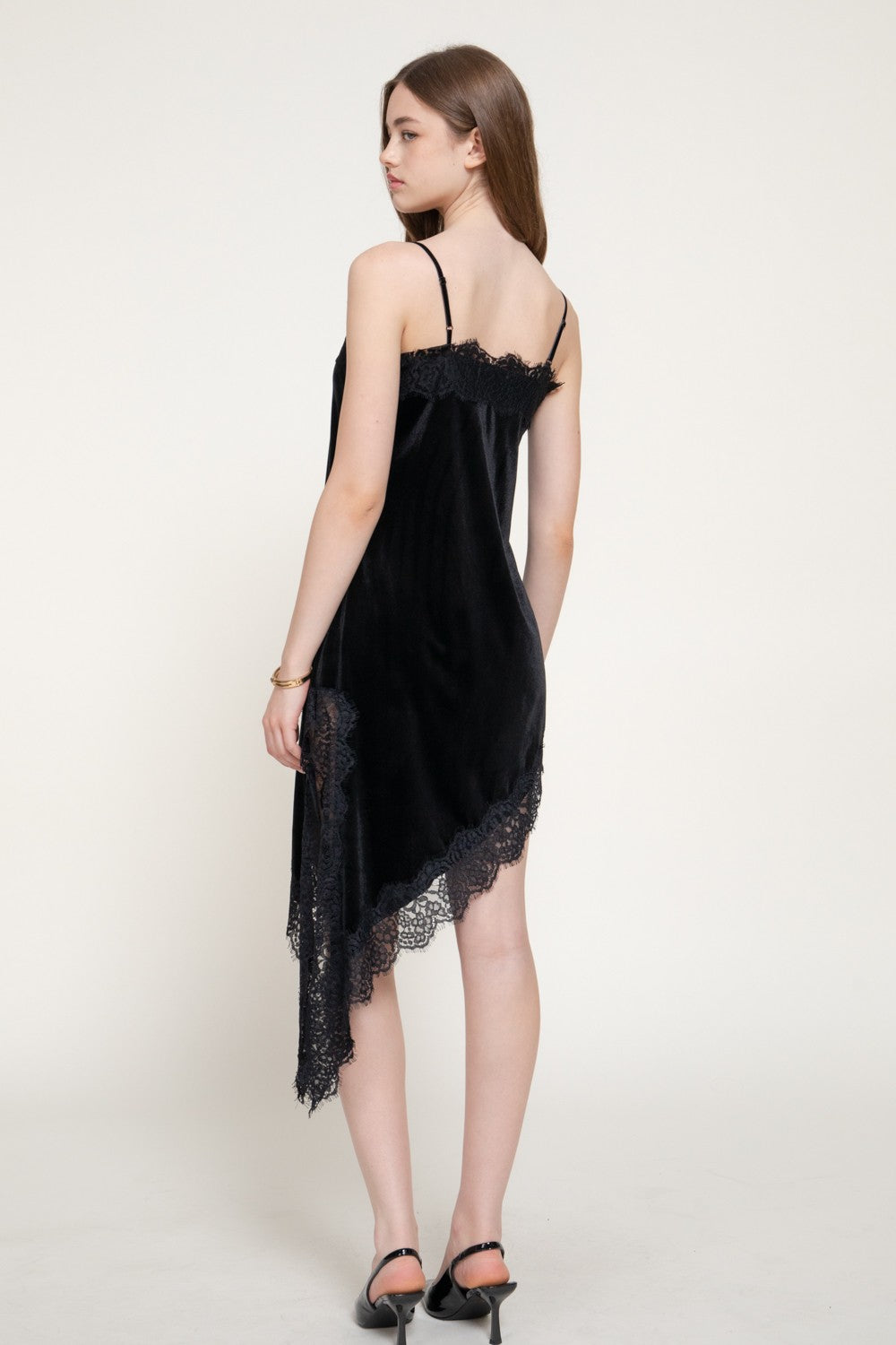Asymmetrical Velvet Mini Dress