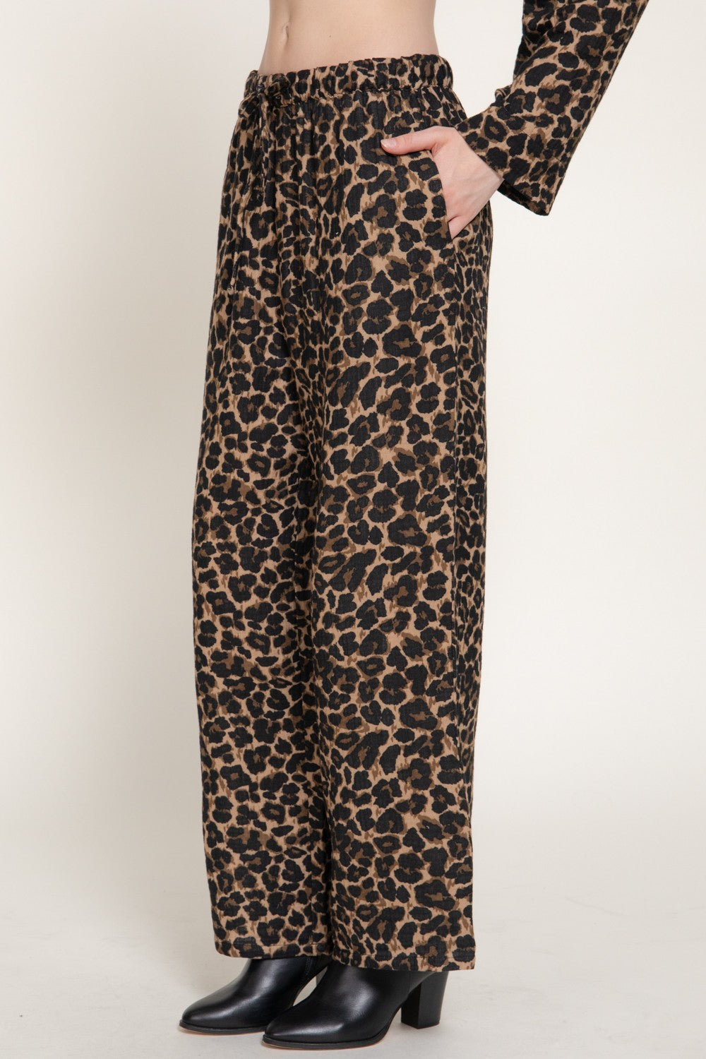 Leopard Print Double Gauze Pants