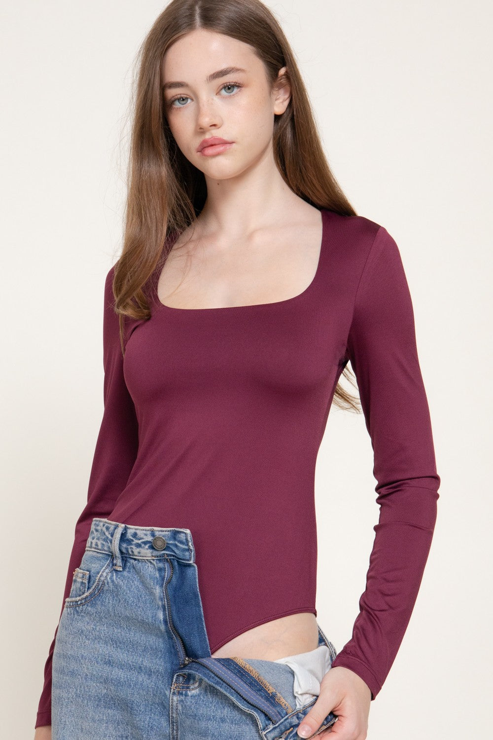 Long Sleeve U-neck Bodysuit