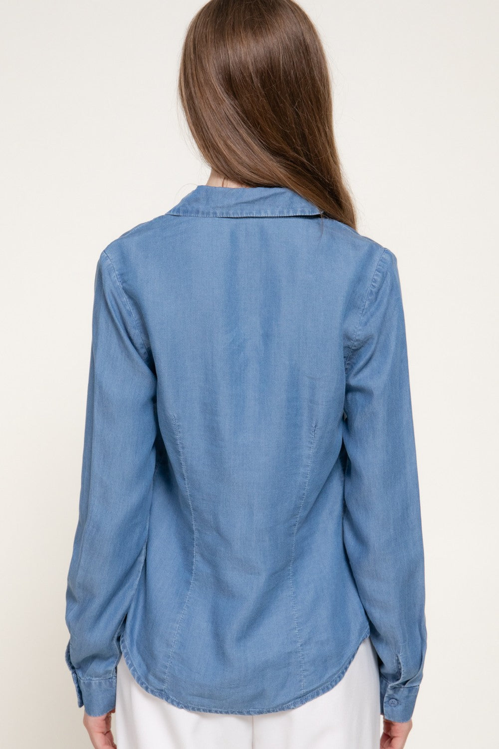 Long Slv Pleated Lyocel Shirt