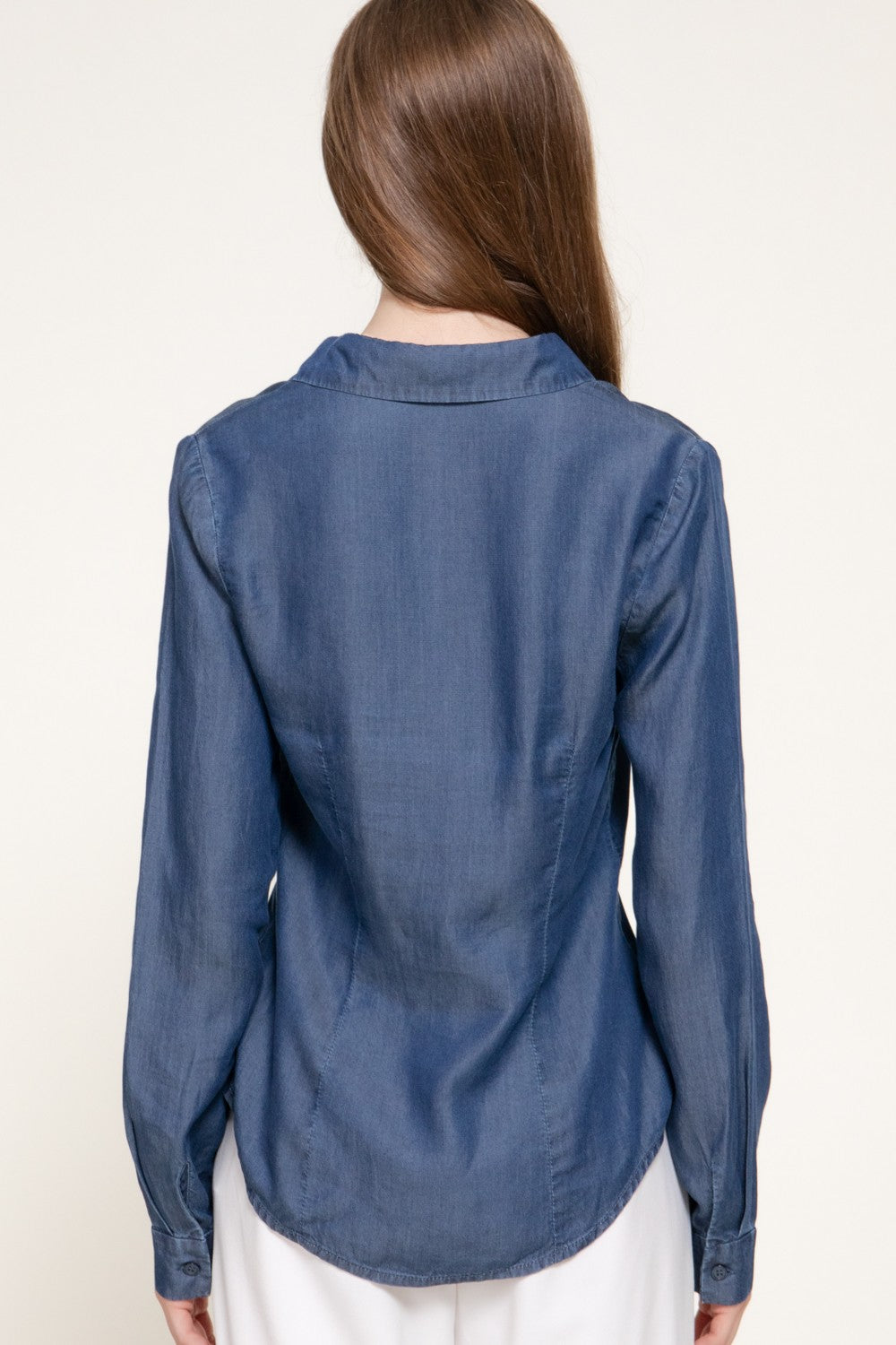 Long Slv Pleated Lyocel Shirt