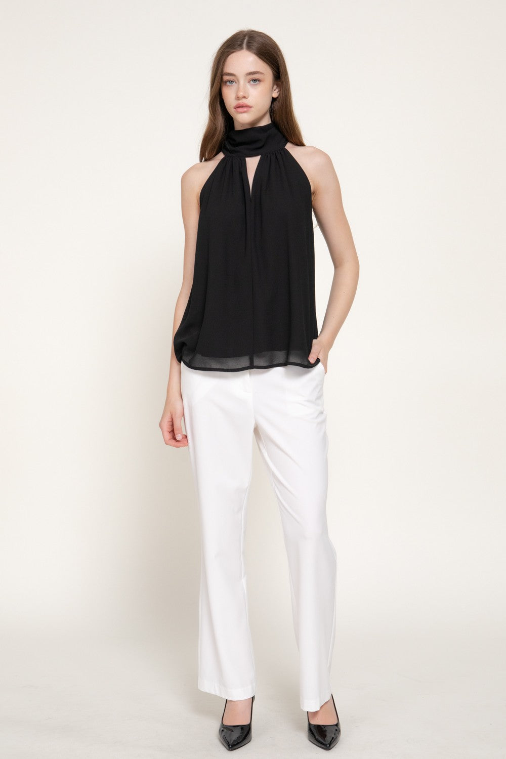 Halter Neck Chiffon Blouse