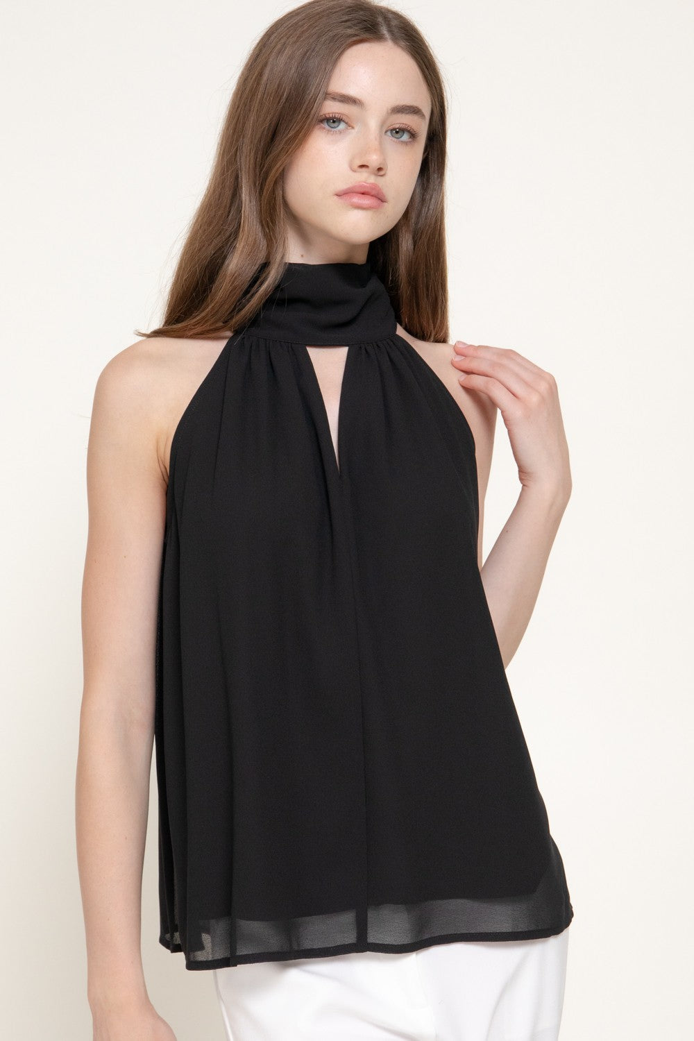 Halter Neck Chiffon Blouse