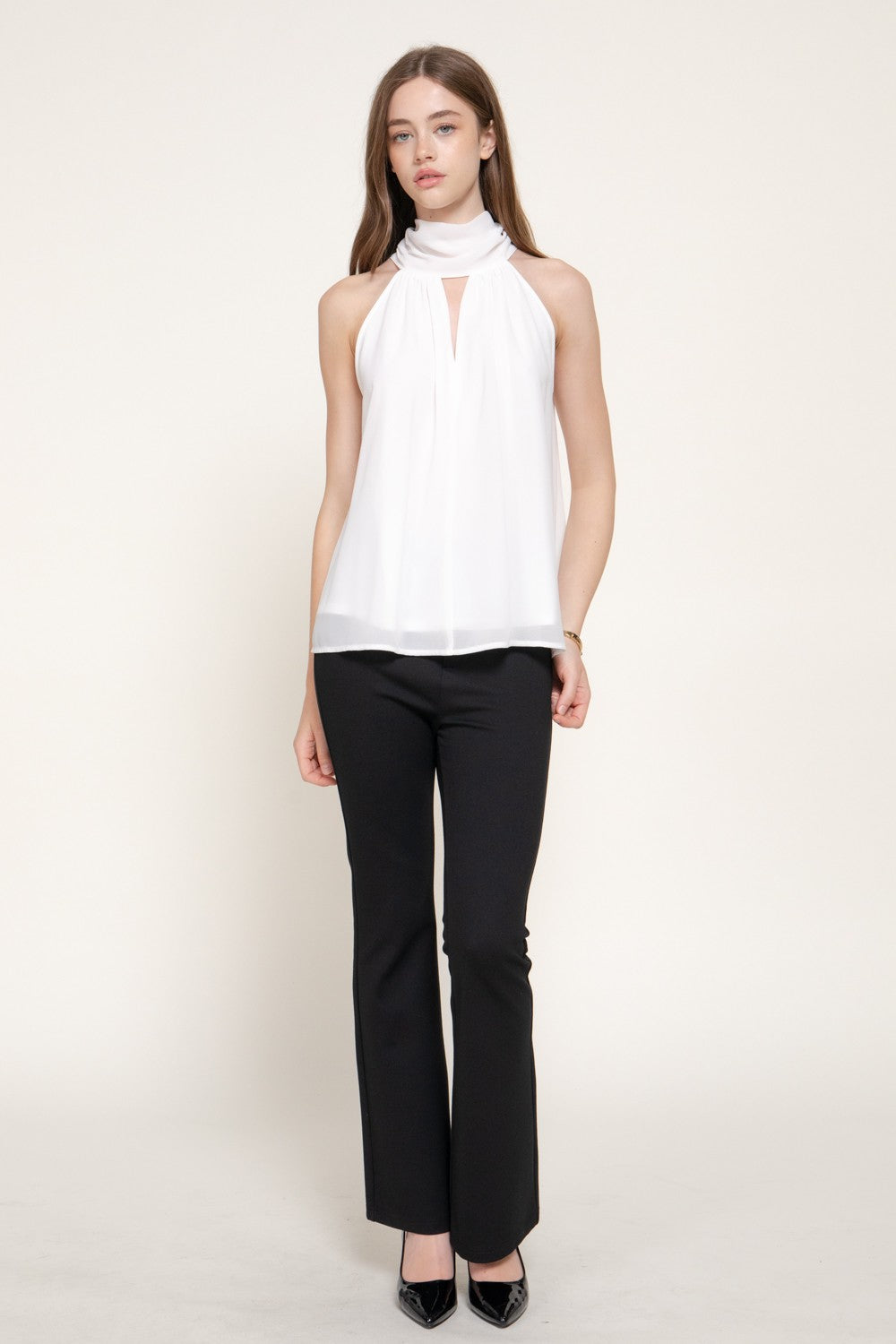 Halter Neck Chiffon Blouse