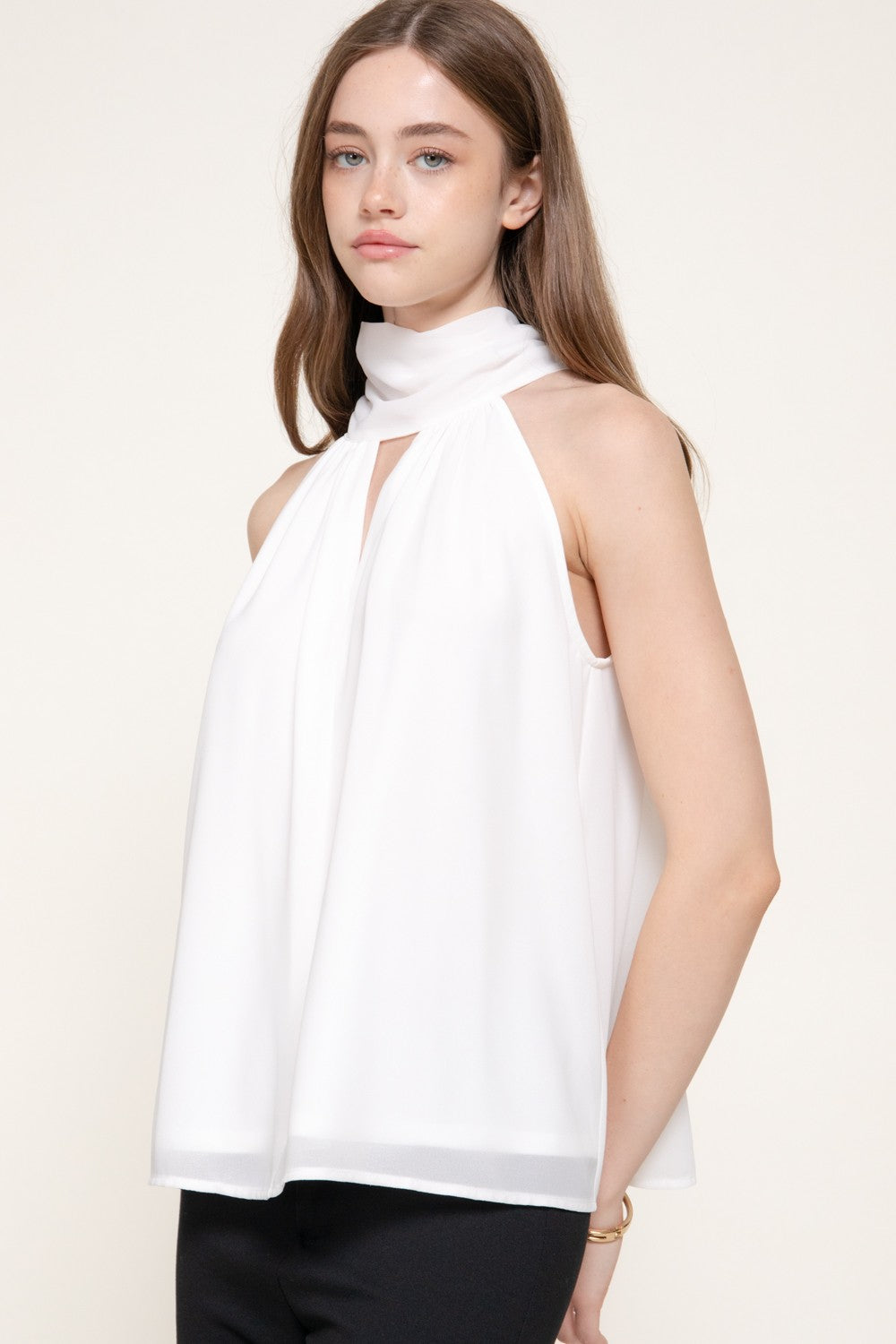 Halter Neck Chiffon Blouse
