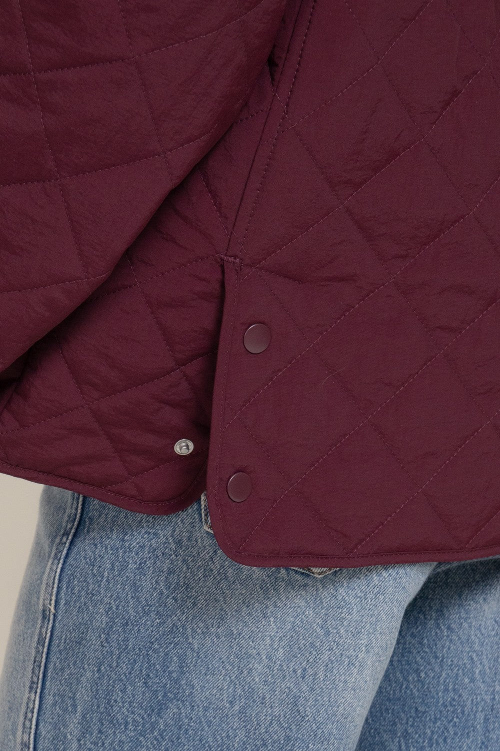 Lapel Collar Quilted Puffer Work Jacket