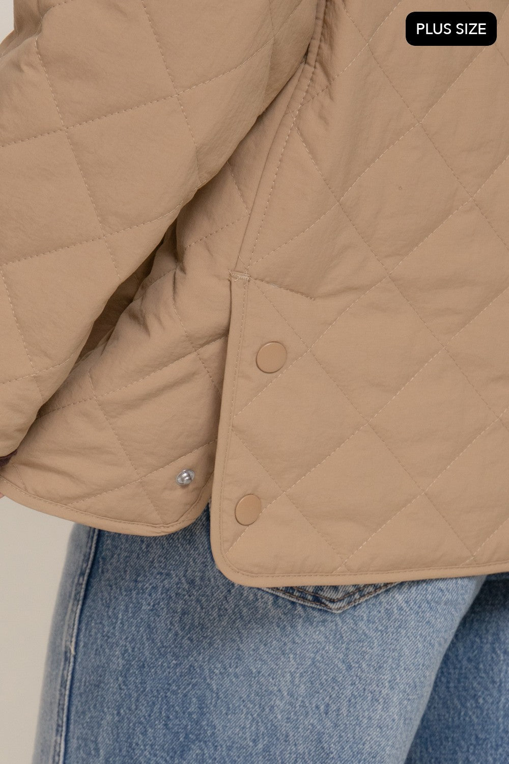 Lapel Collar Quilted Puffer Work Jacket