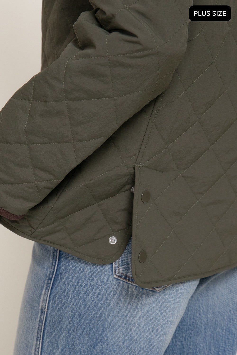 Lapel Collar Quilted Puffer Work Jacket