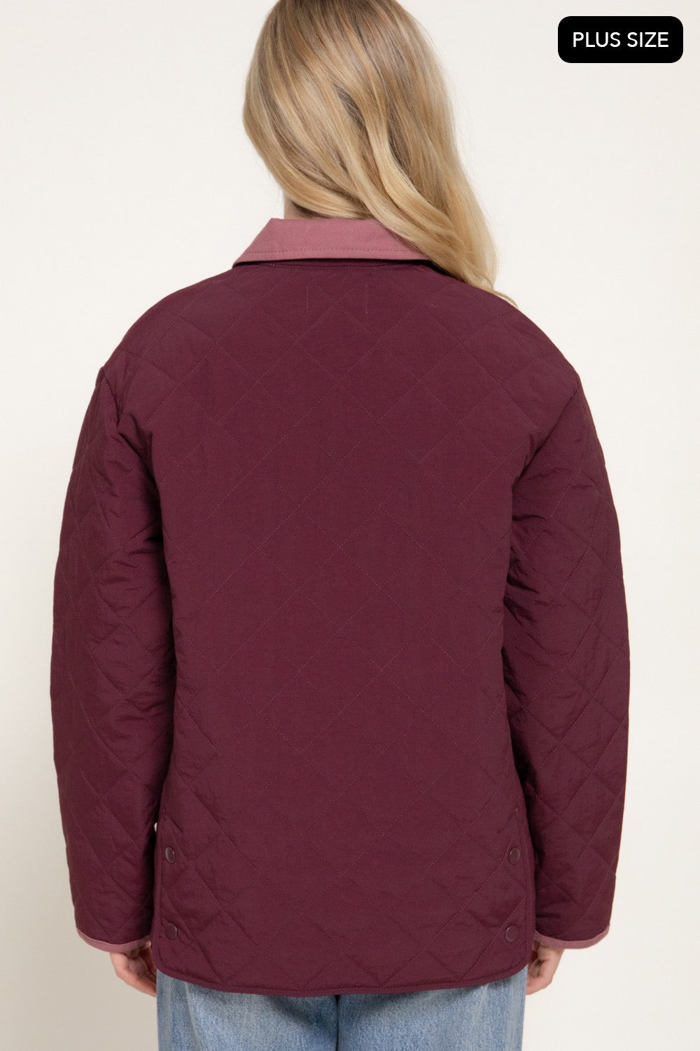 Lapel Collar Quilted Puffer Work Jacket