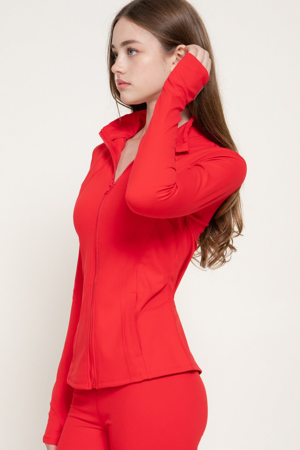 Long Slv Thumb Holes Workout Jacket